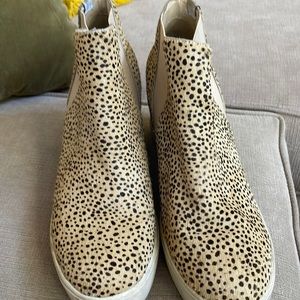 Coconut wedge booties animal print